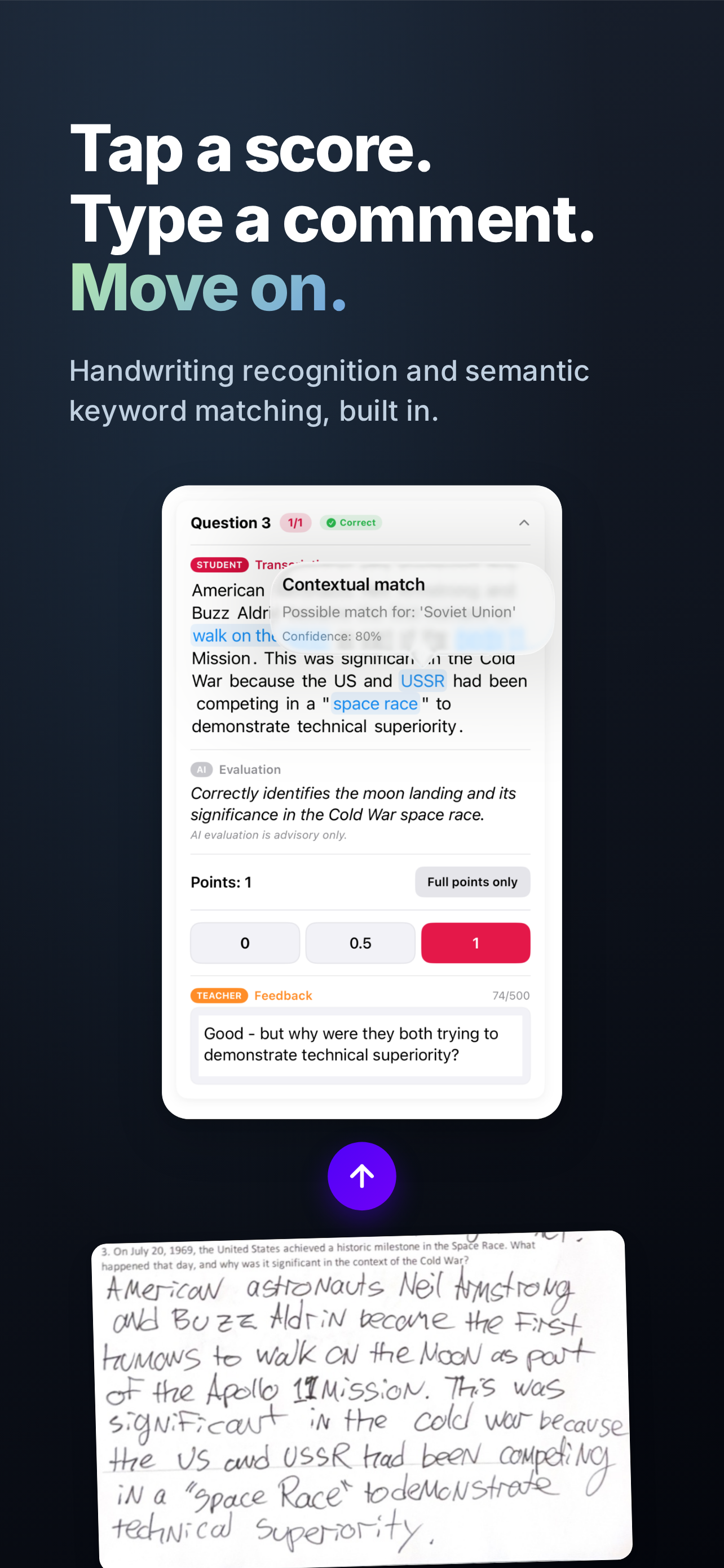 Grading workflow with handwriting recognition